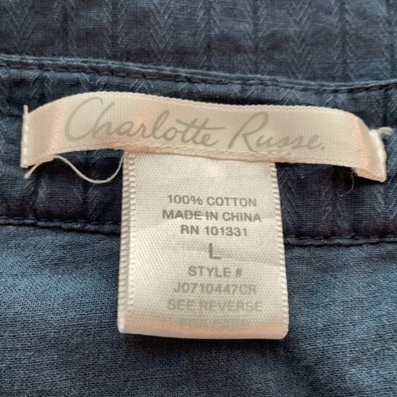 Charlotte Russe | Blue Striped Cotton Dress - Picture 4 of 5